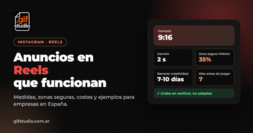 Anuncios en Reels de Instagram: medidas y costes