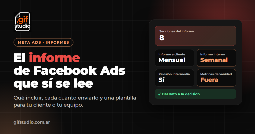 Informe de Facebook Ads: plantilla y métricas